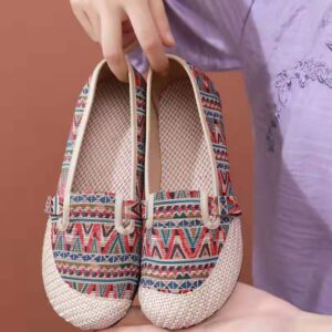 2023 Spring and Summer Cloth Shoes Women's Flat-heeled Shallow Mouth Slip-on Lazy Mother Shoes