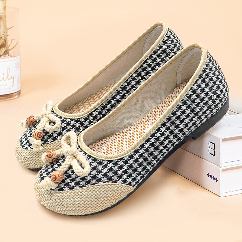 2023 New Soft Sole Women's Shoes Shallow Mouth Linen Shoes - Image 6