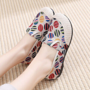 Alternative view of Spring and Summer Women's Breathable Linen Slip-on Flat Loafers Single Shoes