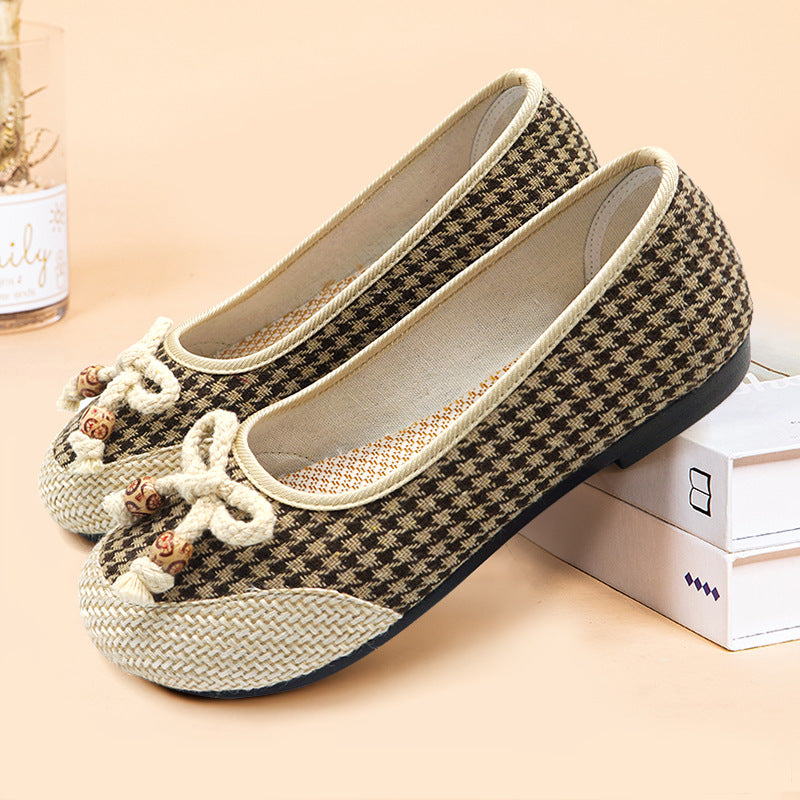 2023 New Soft Sole Women's Shoes Shallow Mouth Linen Shoes - Image 7
