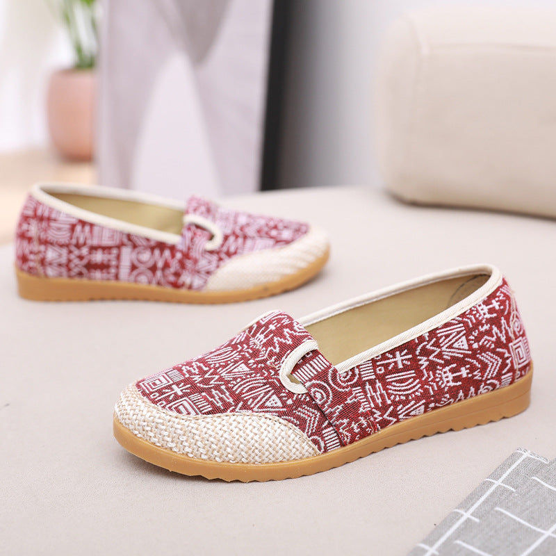 Spring New Women's Shoes Soft Sole Non-slip Canvas Shoes Women's Shoes Beef Tendon Sole Mother's Shoes - Image 3