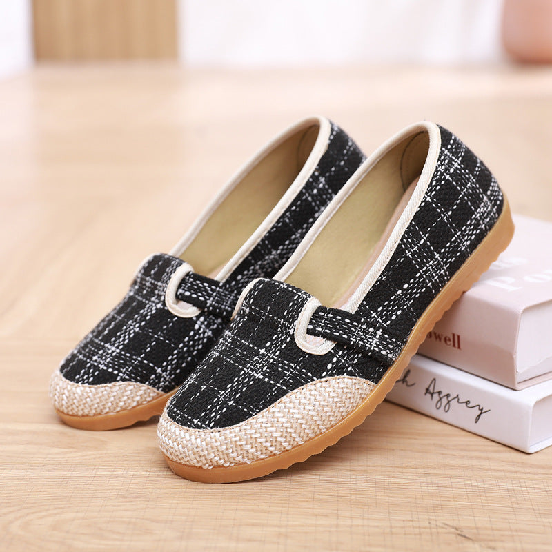2023 Spring and Summer Cloth Shoes Women's Flat-heeled Shallow Mouth Slip-on Lazy Mother Shoes - Image 8