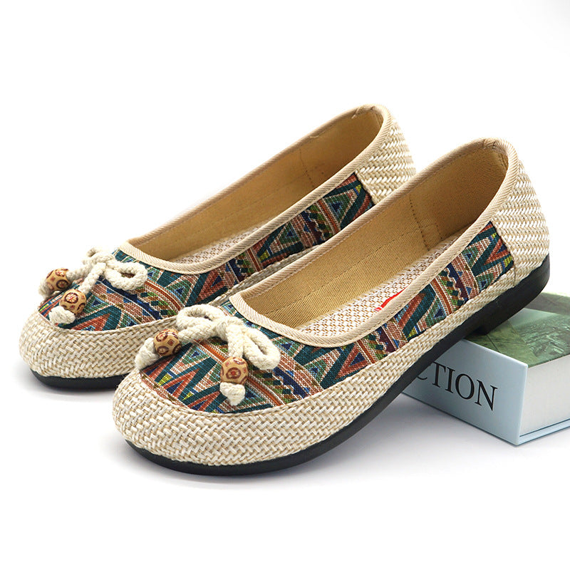 2023 New Soft Sole Women's Shoes Shallow Mouth Linen Shoes - Image 5